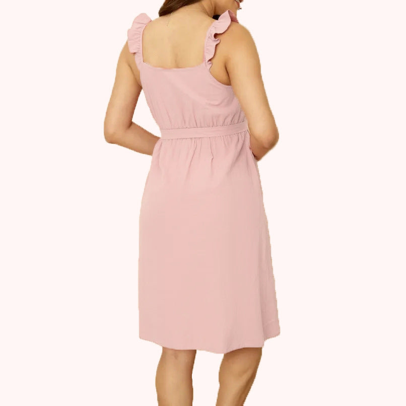 Chic Suspender Maternity Dress