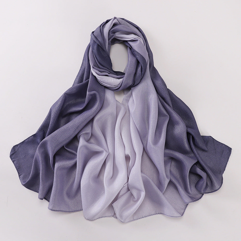 New silk-feel gradient fashion hijab