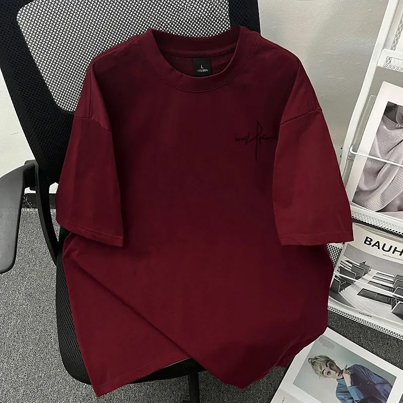 Cotton Loose Fit Letter Print T-Shirt