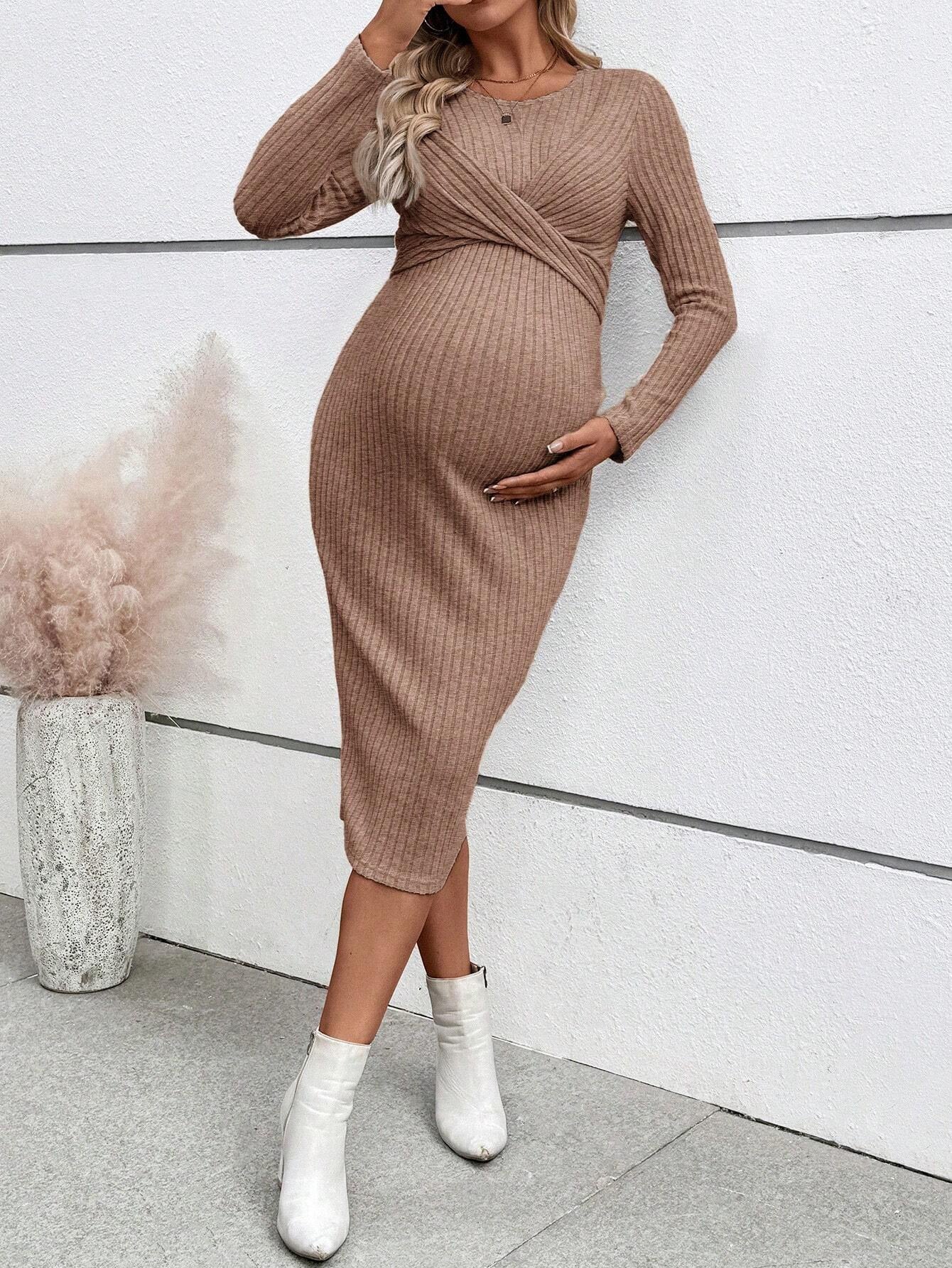 Twisted Elegance Maternity Dress