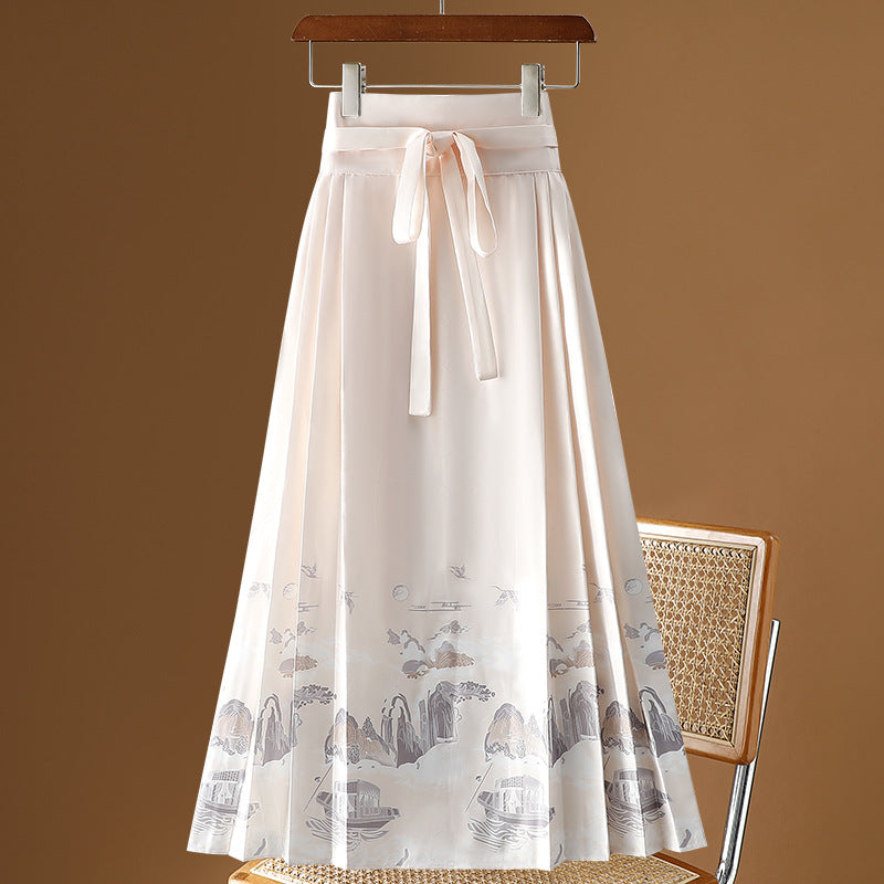 Moonlight Pleated Hanfu Skirt
