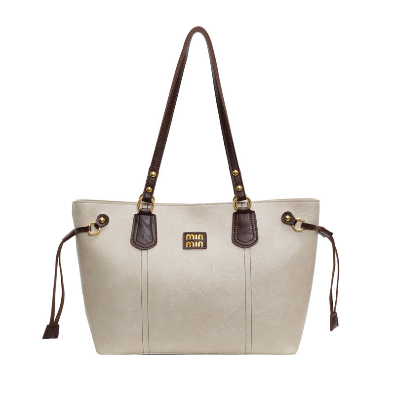Minimalist Leather Commuter Tote Bag