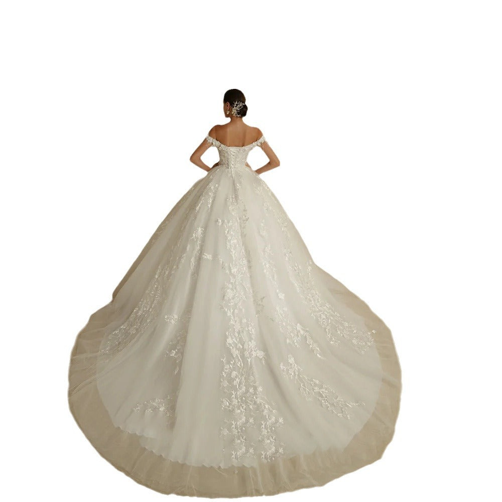 Bride's One Shoulder Slim Main Wedding Dress