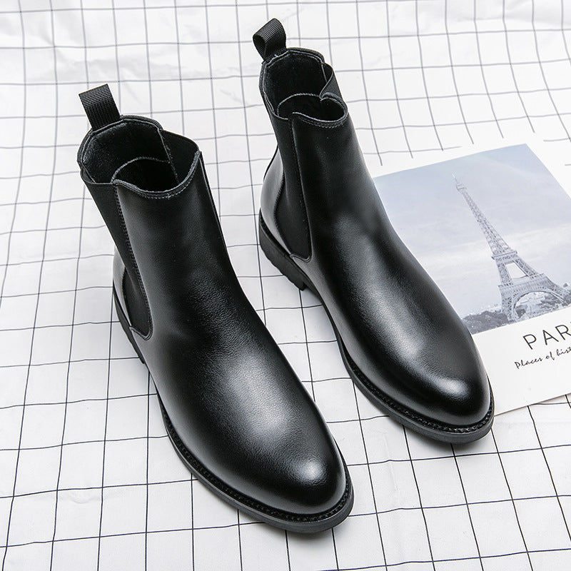 Men's Korean Style High-Top Leather Boots