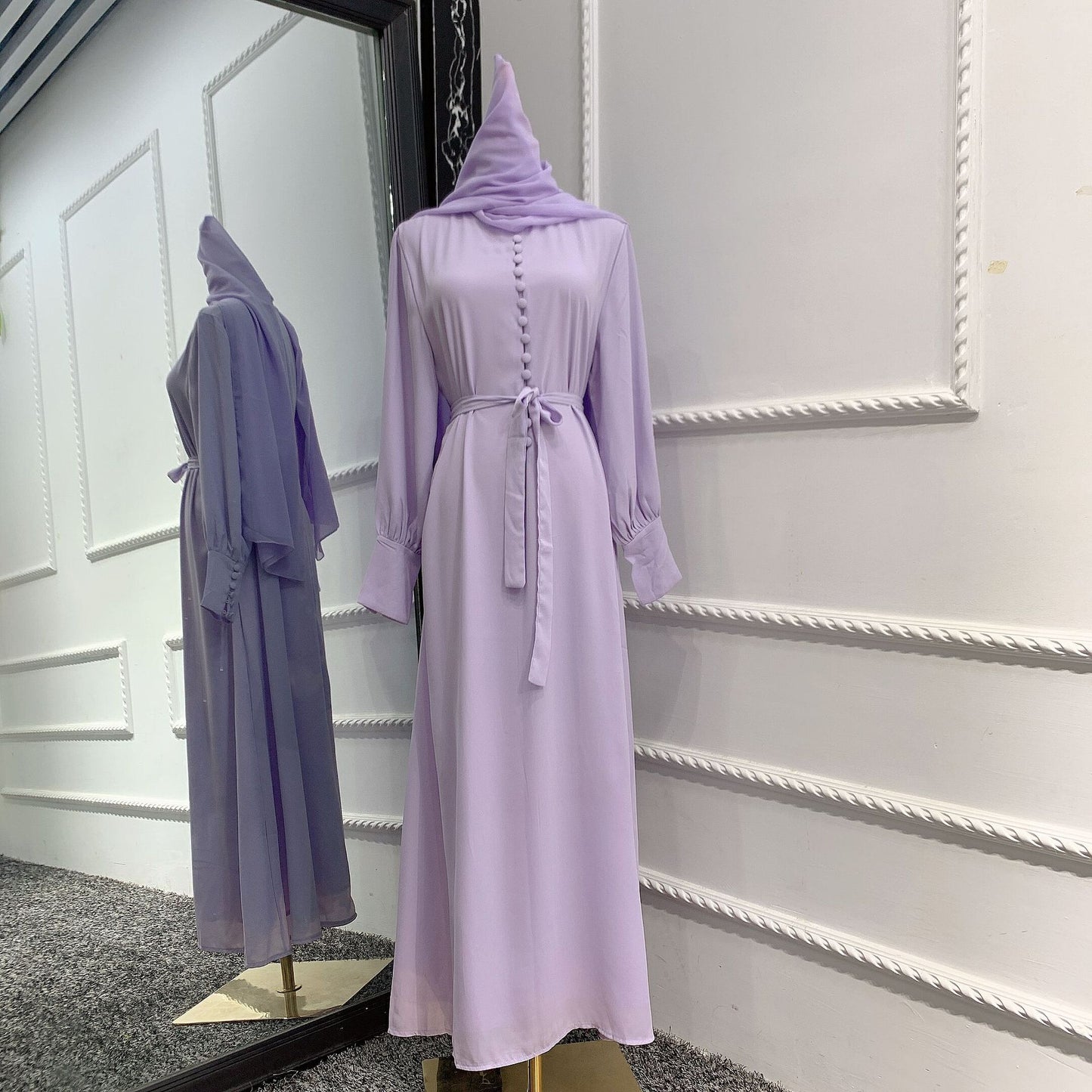 Loriya Feminine Tunic Dress, Elegant Chiffon Dress