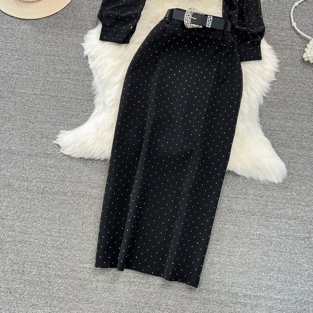 celebrity temperament two-piece high-waisted skirt