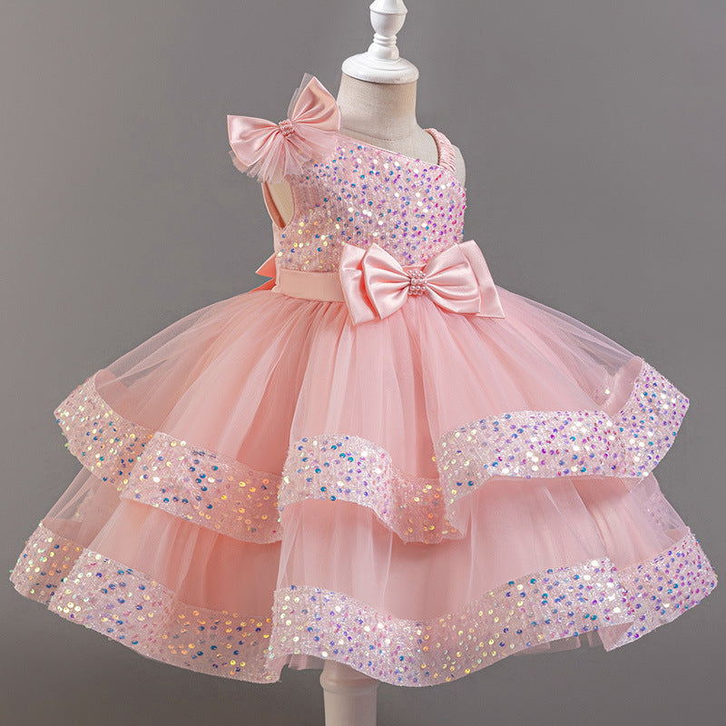 Sparkling Tiered Mesh Party Dress