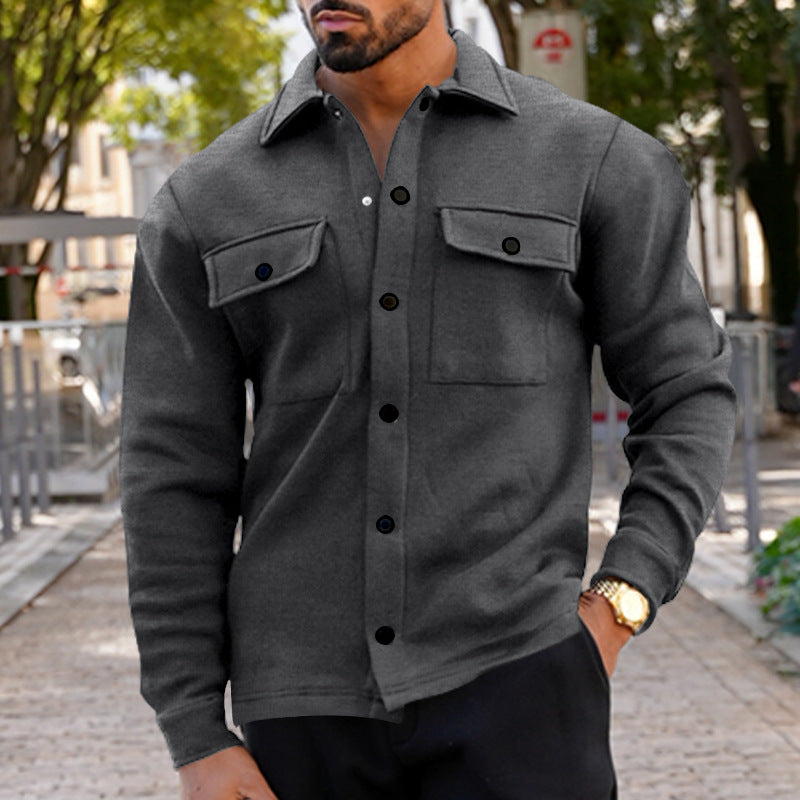 2023 Winter Men's Fleece Lapel Slim Jacket