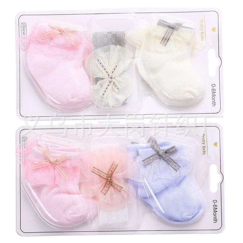 Lace Baby Socks & Headband Set