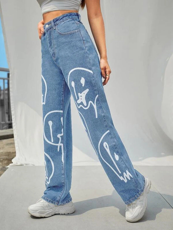 women's jeans, simple and slim straight pants