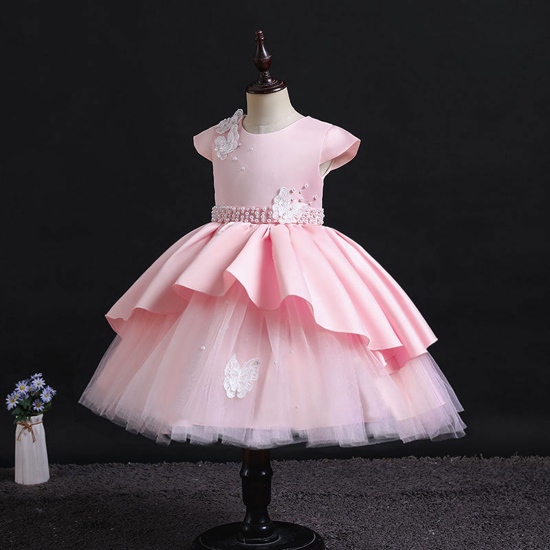 Beaded Bow Butterfly Princess Dress