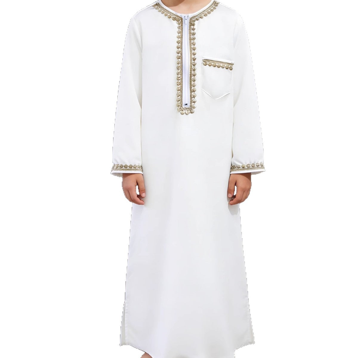 Boys Ethnic Zipper Robe Casual Festive Traditional Outfit