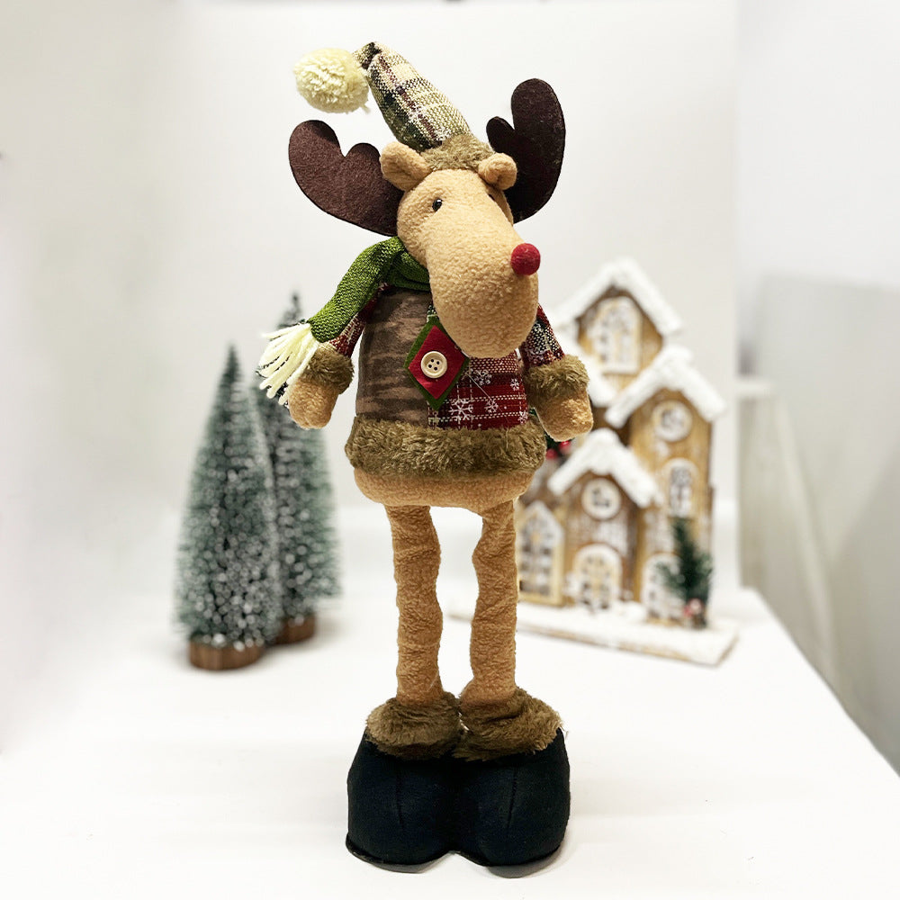 Retro Snowflake Plaid Cloth Doll Ornament