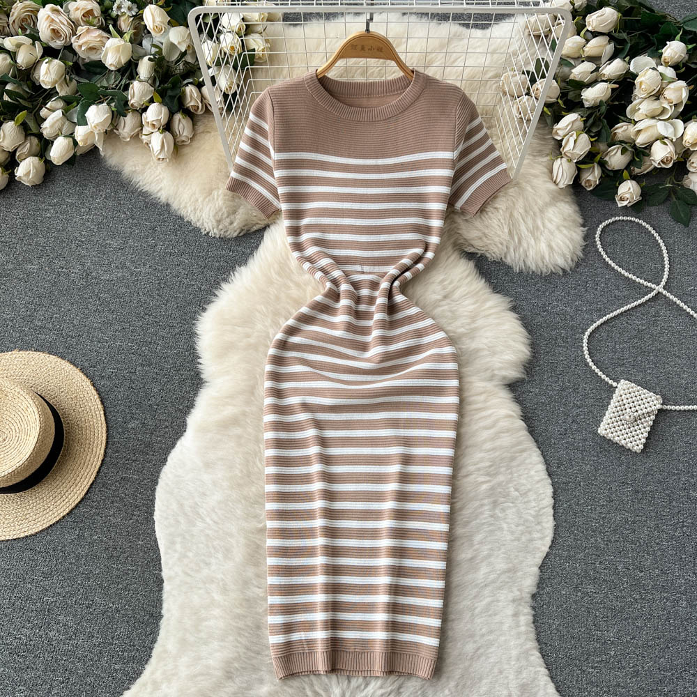 Striped Knit Bodycon Dress