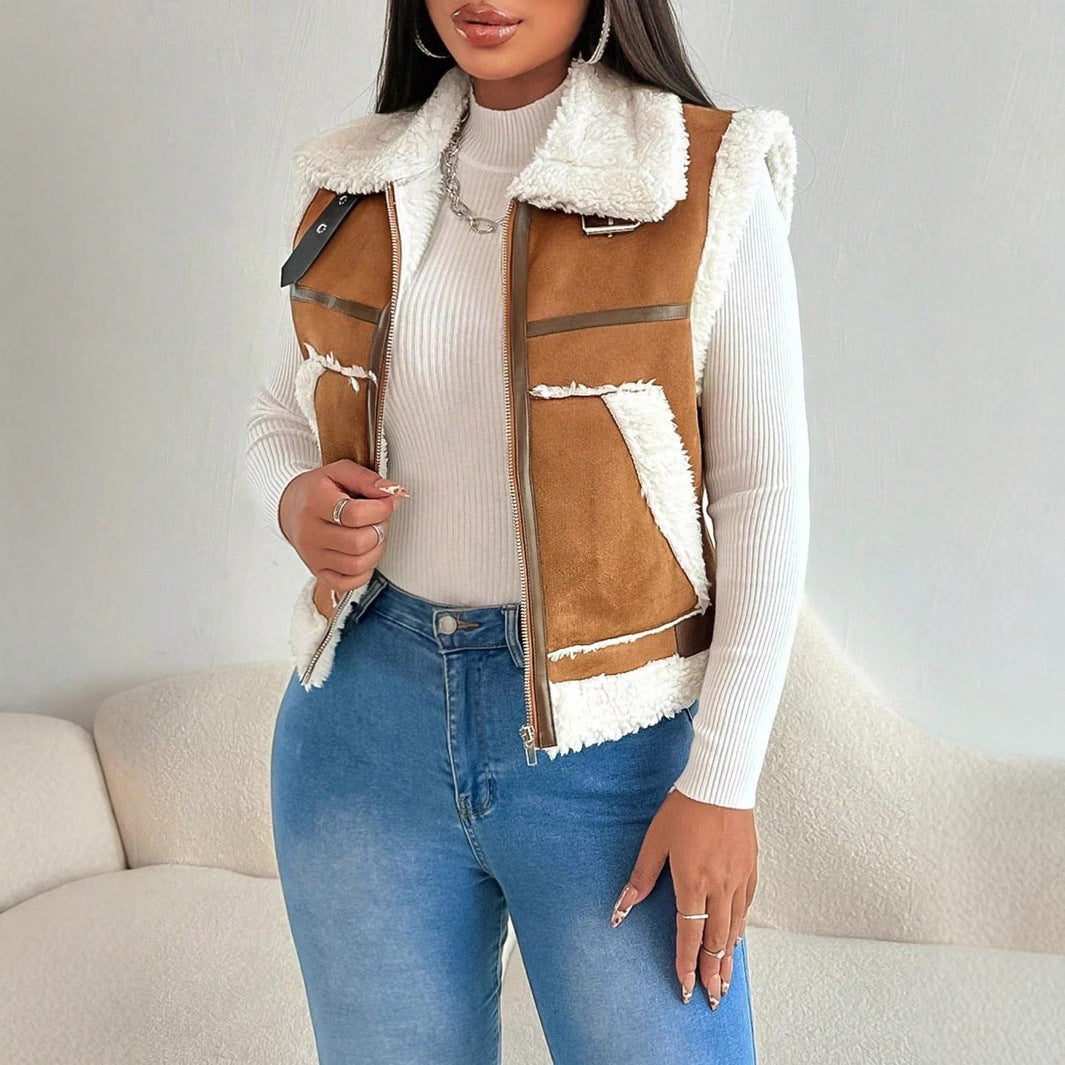 Casual fashion versatile fur women's jacket