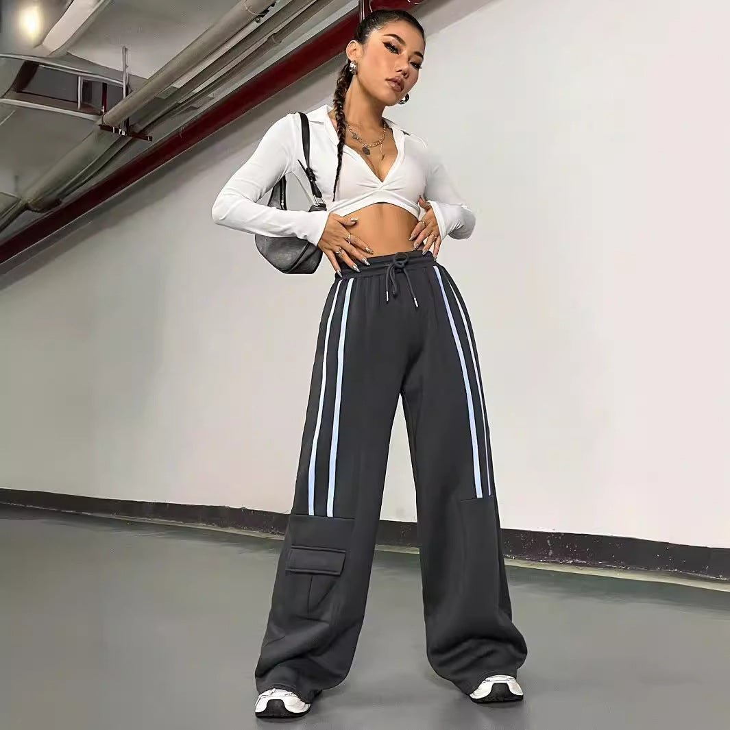 Design Sense Cargo Sweatpants Women's Retro Casual