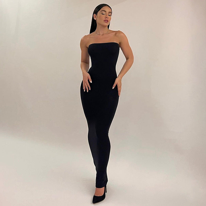 Slim high waist long skirt