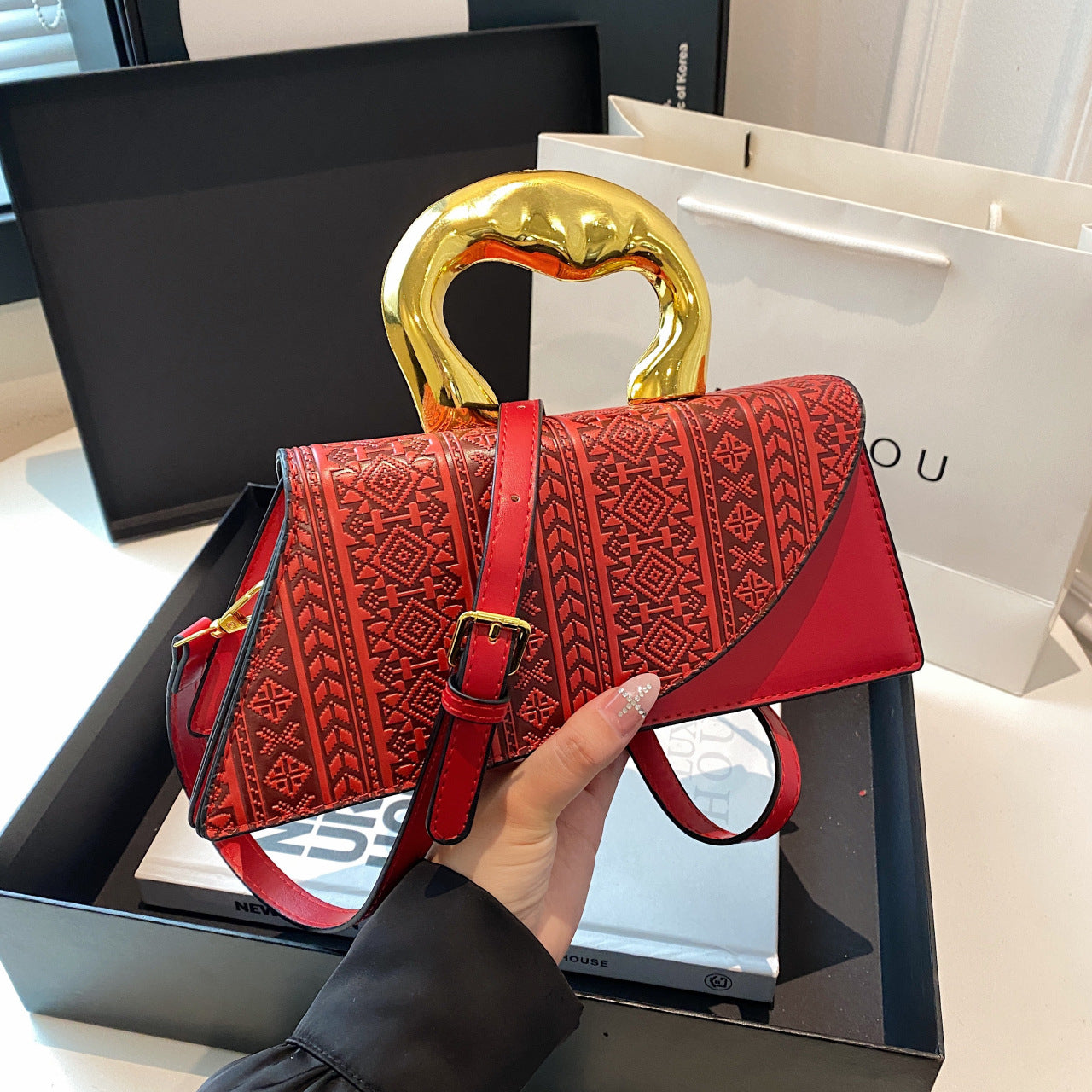 French-Inspired Shell Clutch Bag