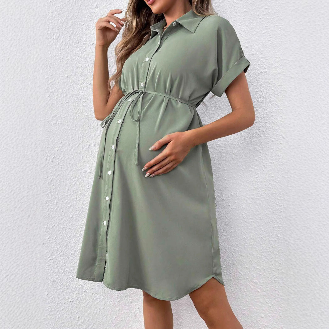 Summer Maternity Shirt Dress