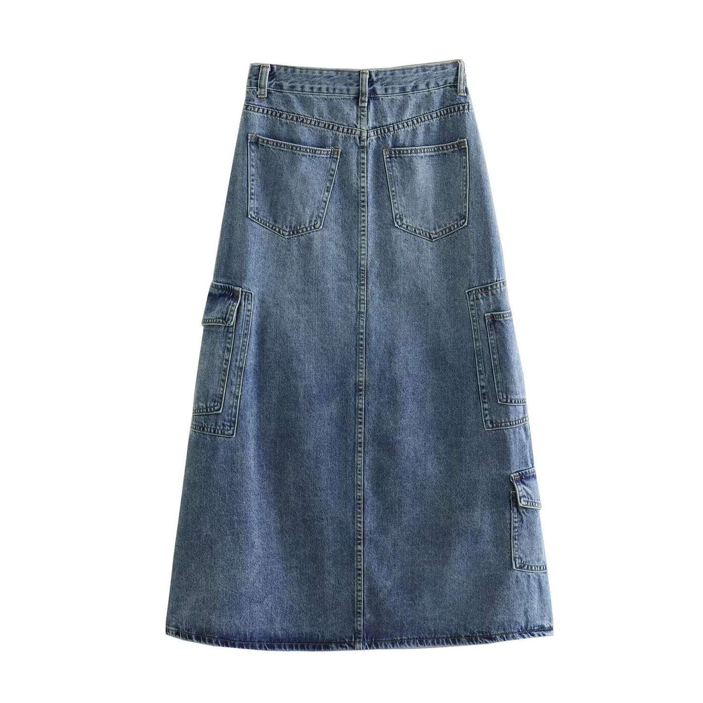 European & American Style A-Line Denim Skirt