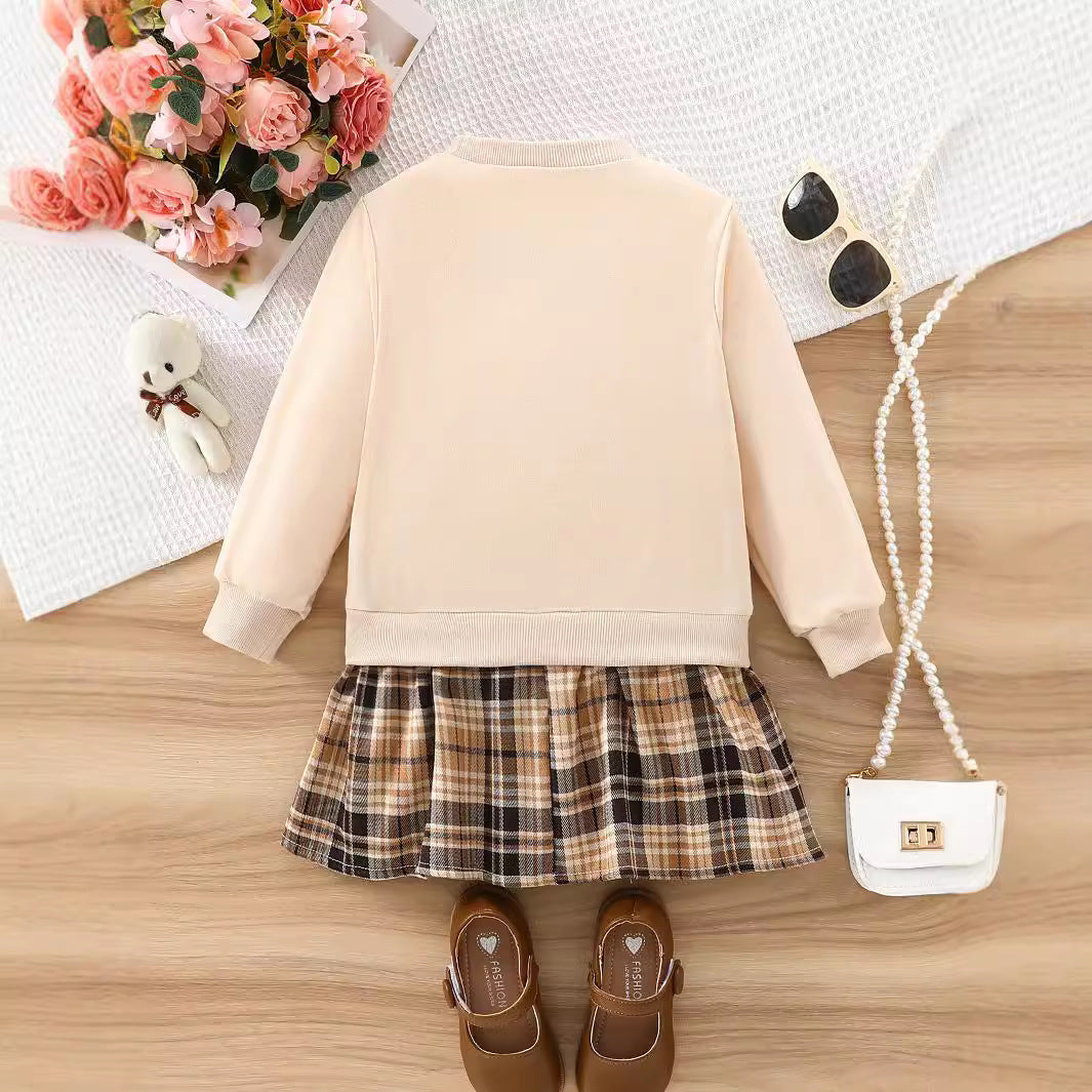 Teddy Bear Sweatshirt & Skirt Set