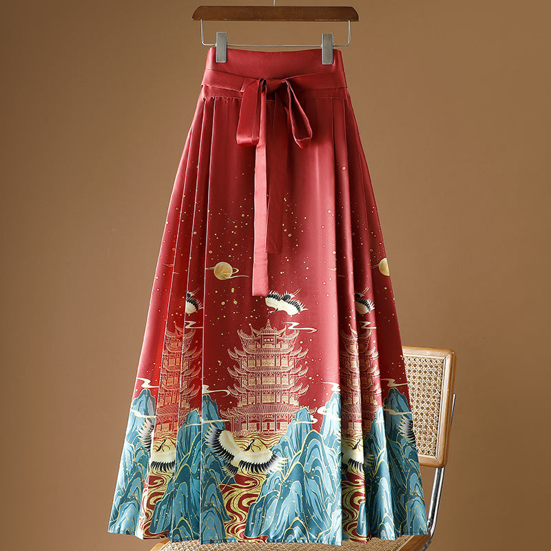 Moonlight Pleated Hanfu Skirt