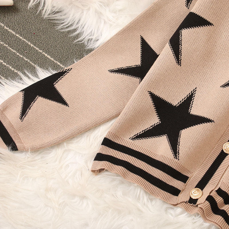 Star Cardigan & Wide Pants Set