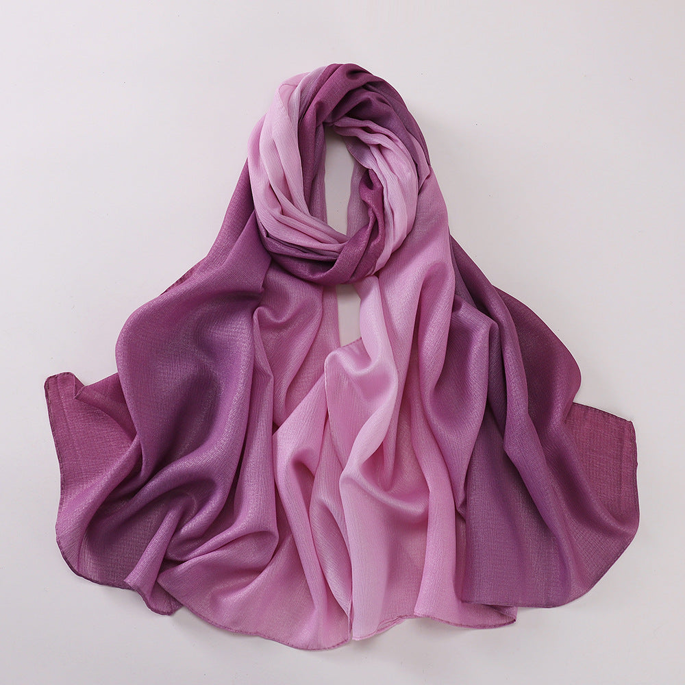 New silk-feel gradient fashion hijab