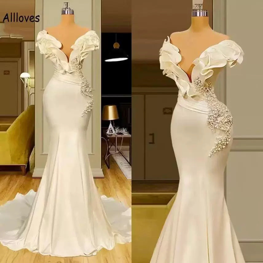 Sleeveless Satin Fishtail Evening Dress