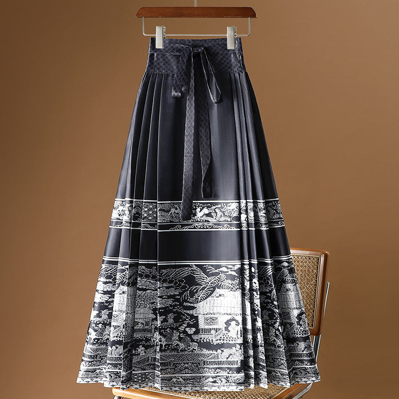Moonlight Pleated Hanfu Skirt