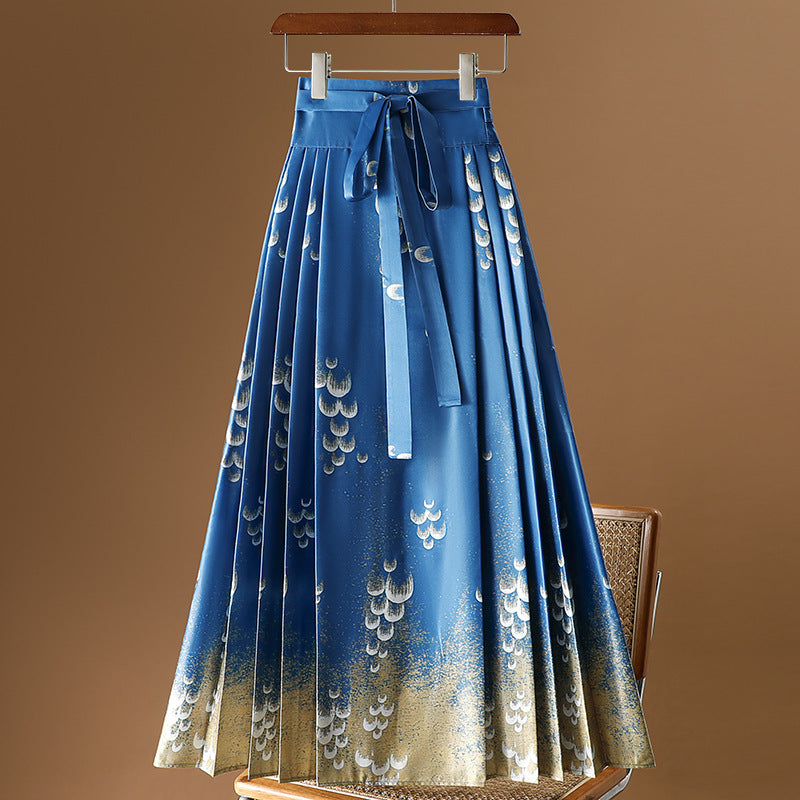 Moonlight Pleated Hanfu Skirt