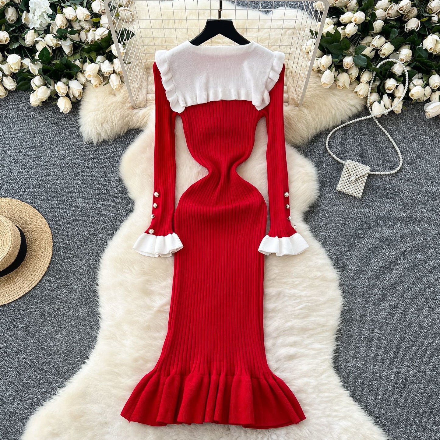 Vintage-Inspired Knitted Dress