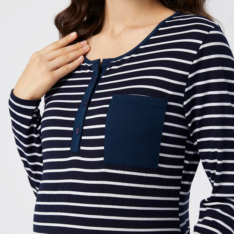 Classic Stripe Nursing Dress