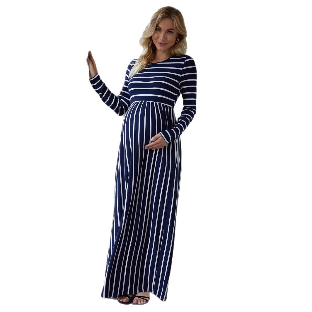 Nautical Elegance Maternity Dress