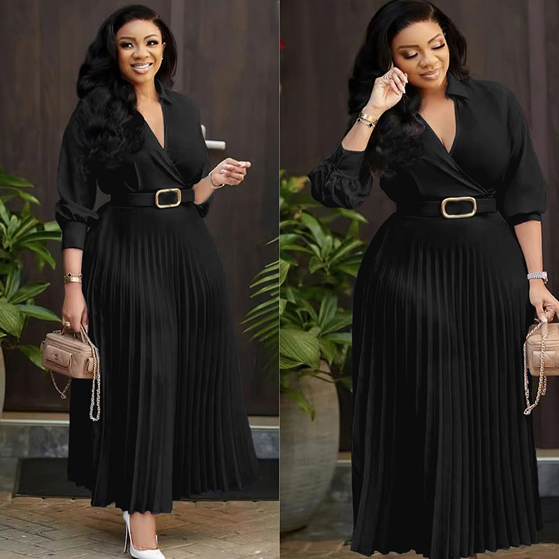 Independent Station Spring Women's Solid Color Plus Size Dress