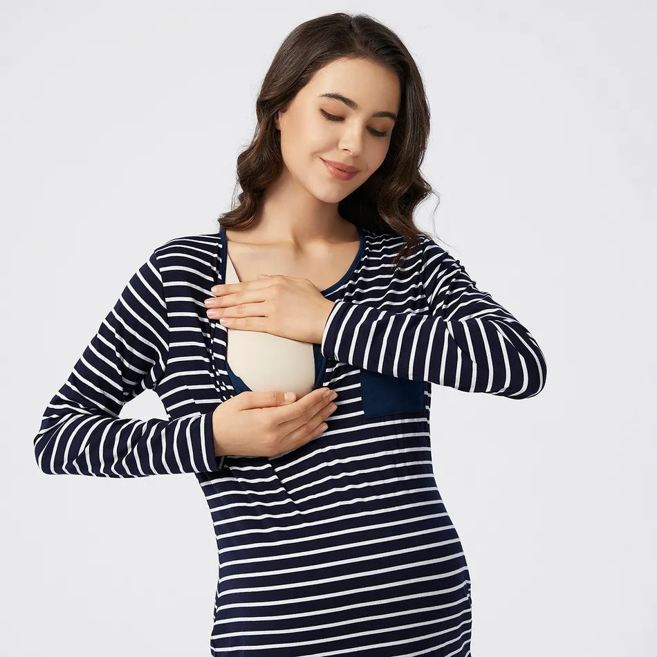Classic Stripe Nursing Dress