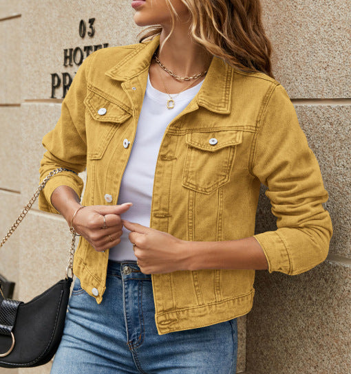 Slim Lapel Denim Jacket