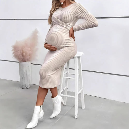 Twisted Elegance Maternity Dress