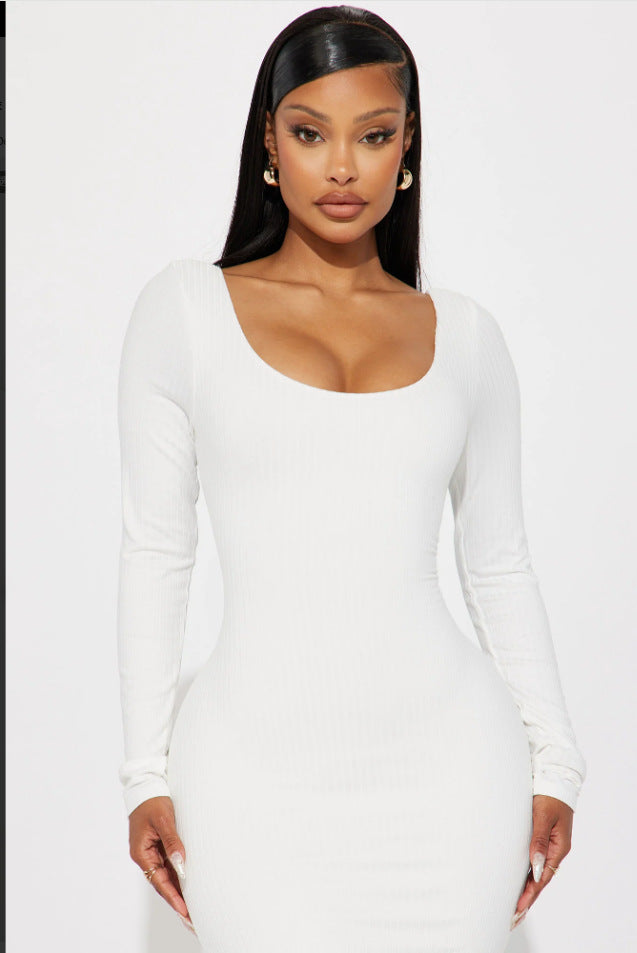 Autumn & Winter Sexy Slim-Fit Round Neck Dress