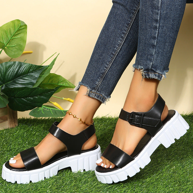 Solid color plus size women's shoes