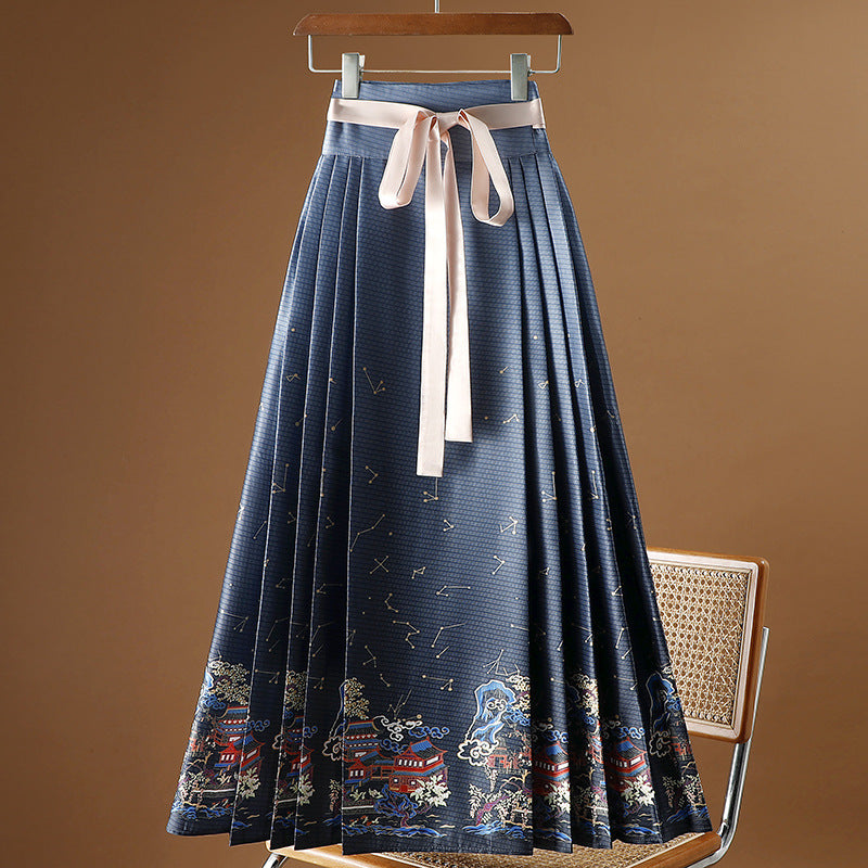 Moonlight Pleated Hanfu Skirt