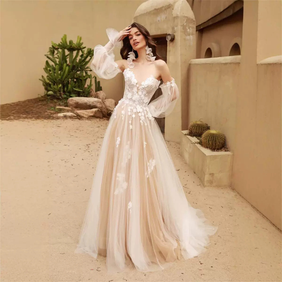 Light, slim temperament main wedding dress