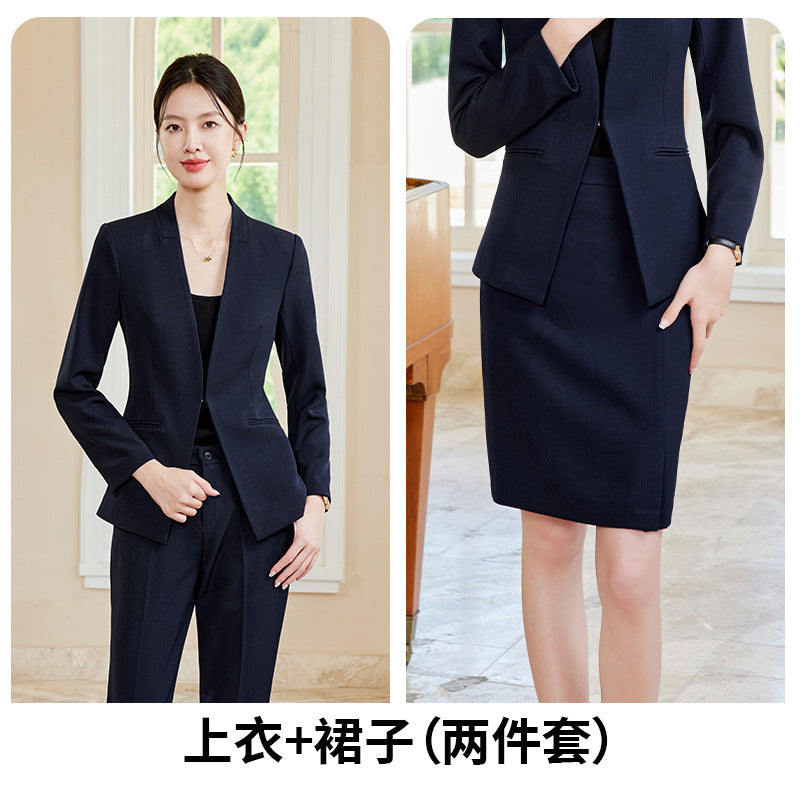 Women's Professional V-Neck Suit Set