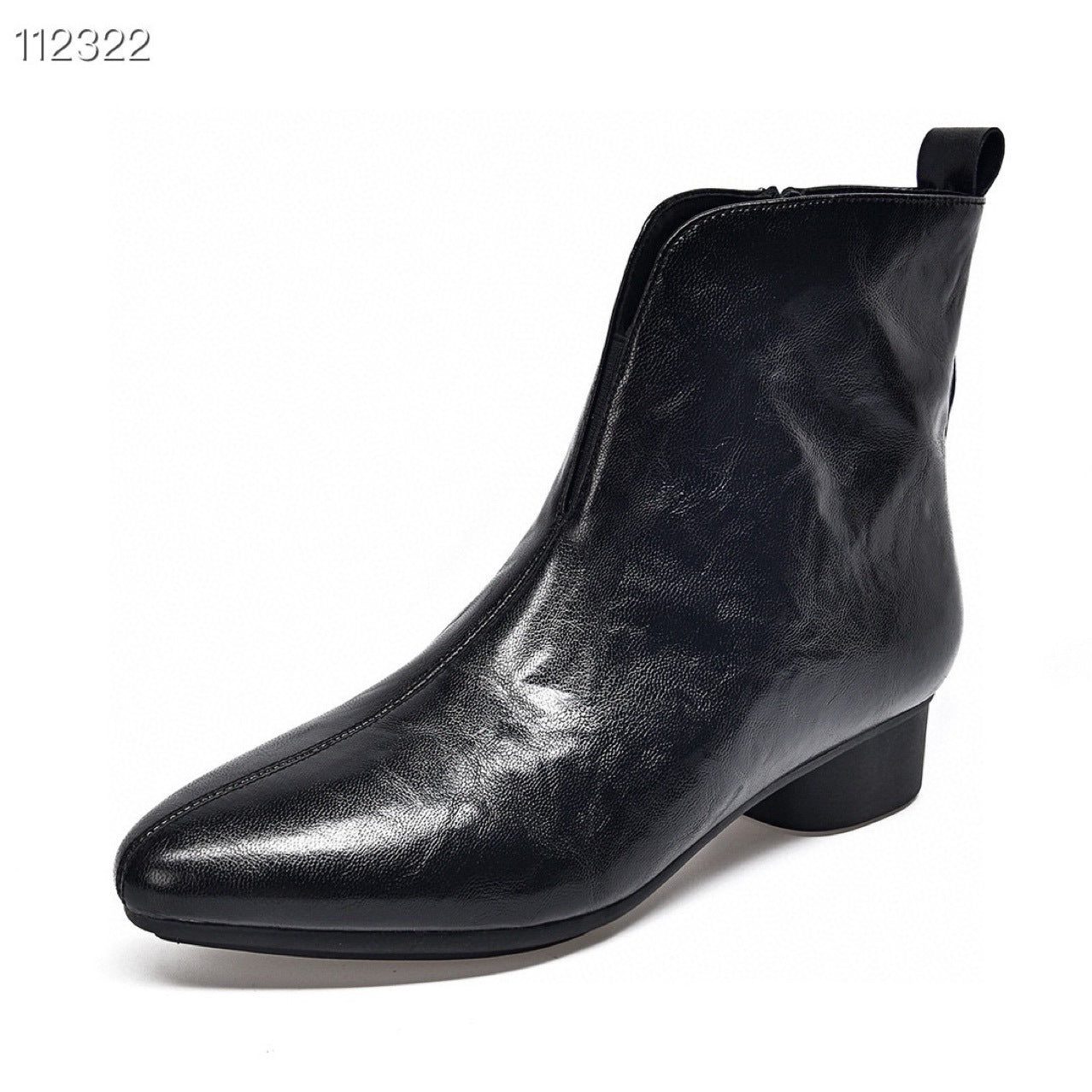 Women's British Style Mid-Heel Ankle Boots – Pointed Toe, Side Zipper