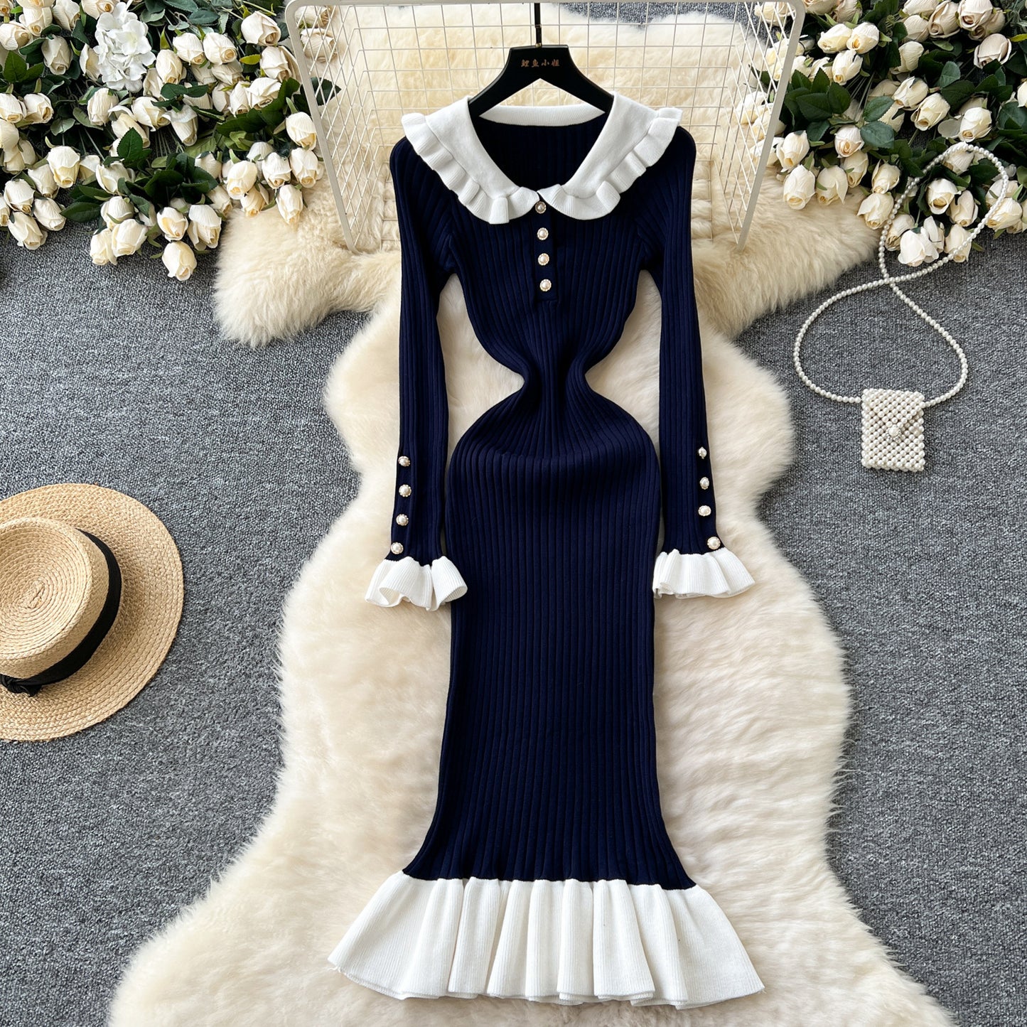 Vintage-Inspired Knitted Dress