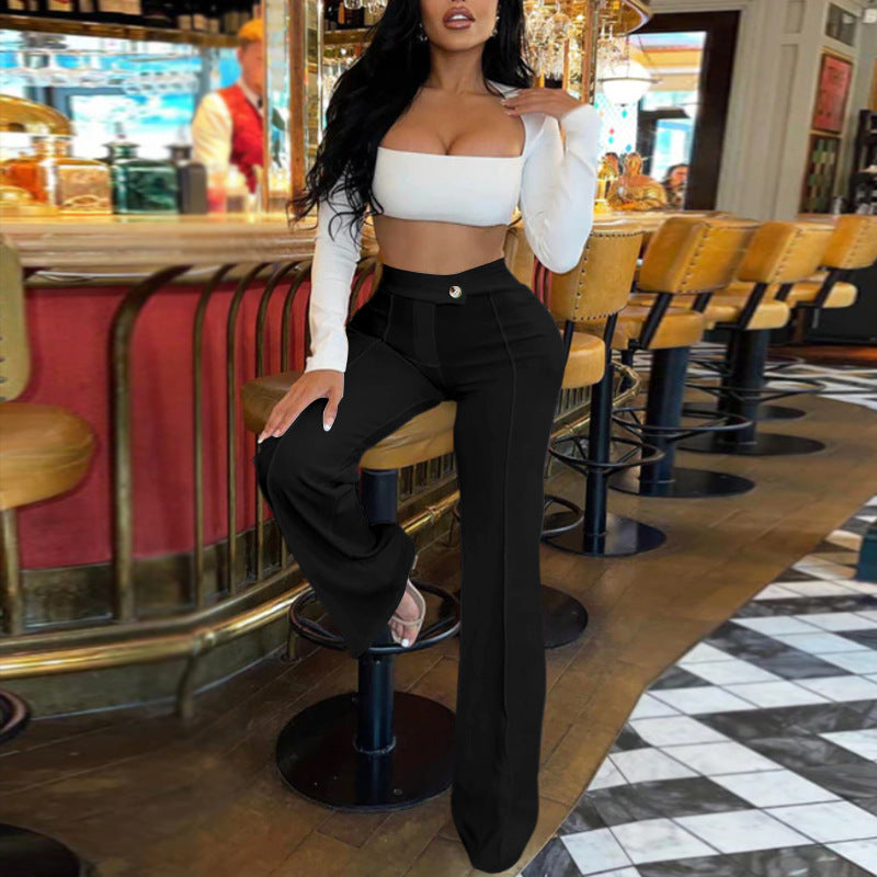 Temperament commuter trousers all-match fashion wide-leg pants
