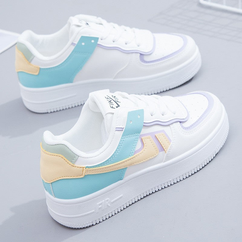 Macaron High-Top Sneakers: Small White Shoes for Women