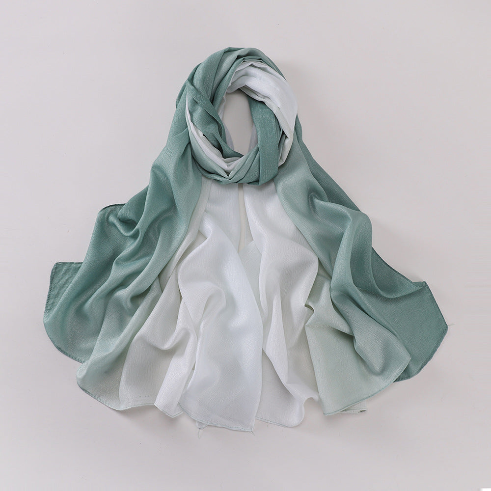 New silk-feel gradient fashion hijab