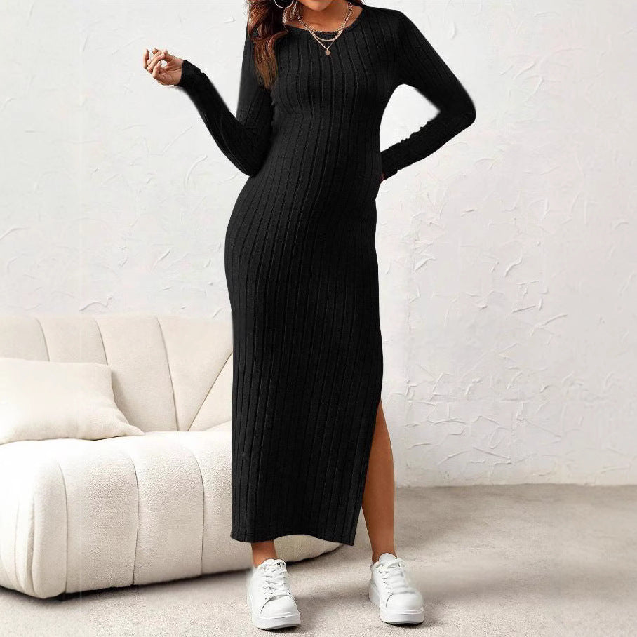 Elegant Split Maternity Dress