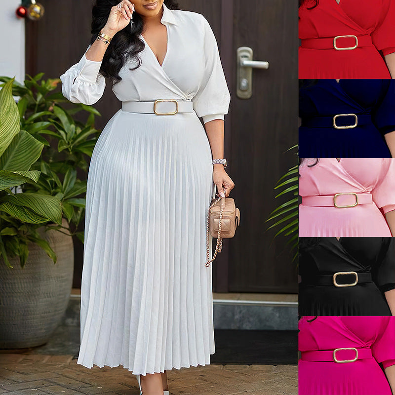 Independent Station Spring Women's Solid Color Plus Size Dress